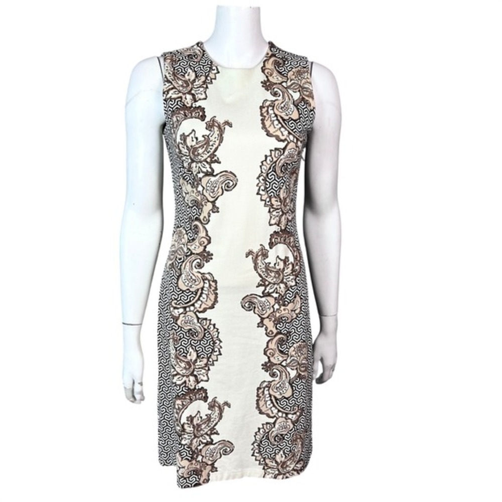 J. McLaughlin Greek Key Sheath dress small Catalina Cloth pencil Euro‎ Summer